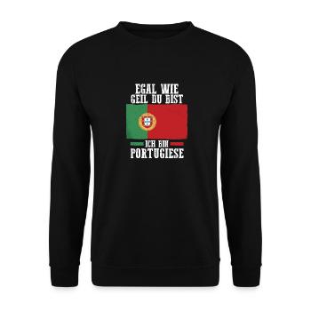 Portuguese Portugal - Unisex Sweatshirt - black - Front - Alina (178cm) & Michal (187cm)