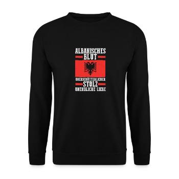 Albanians Albanian Albania - Unisex Sweatshirt - black - Front - Alina (178cm) & Michal (187cm)