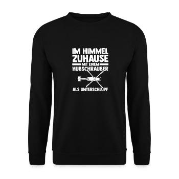 Pilot Helikopter Hubschrauber - Unisex Pullover - Schwarz - Vorne - Alina (178cm) & Michal (187cm)