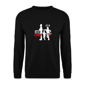 Papa Père Deux Enfants Filles - Sweat-shirt Unisexe - noir - Devant - Alina (178cm) & Michal (187cm)