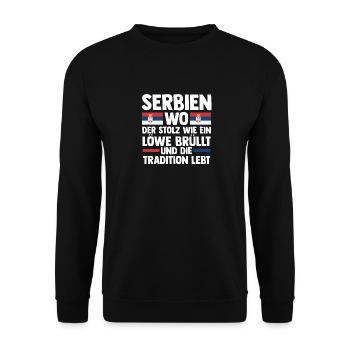 Serbe Serbe Serbie - Sweat-shirt Unisexe - noir - Devant - Alina (178cm) & Michal (187cm)