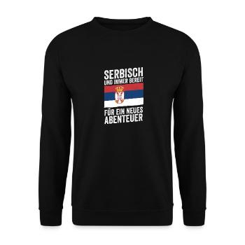 Serbe Serbe Serbie - Sweat-shirt Unisexe - noir - Devant - Alina (178cm) & Michal (187cm)