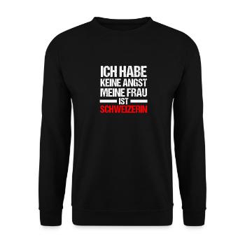 Swiss Switzerland - Unisex Sweatshirt - black - Front - Alina (178cm) & Michal (187cm)