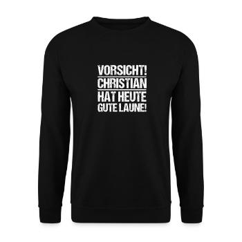 Prénom Chris Christian - Sweat-shirt Unisexe - noir - Devant - Alina (178cm) & Michal (187cm)