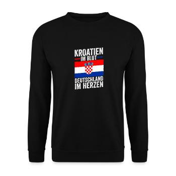 Croatian Croatian Germany Croatia - Unisex Sweatshirt - black - Front - Alina (178cm) & Michal (187cm)