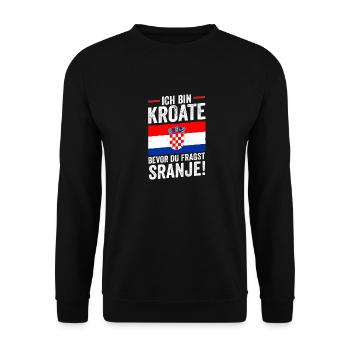 Kroate Kroatisch Kroatien - Unisex Pullover - Schwarz - Vorne - Alina (178cm) & Michal (187cm)