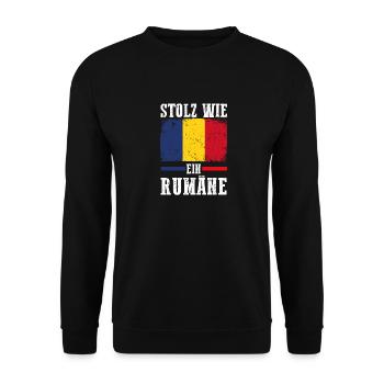 Romanian Romania Romania - Unisex Sweatshirt - black - Front - Alina (178cm) & Michal (187cm)