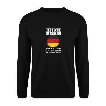 Deutscher Deutsch Deutschland - Unisex Pullover - Schwarz - Vorne - Alina (178cm) & Michal (187cm)