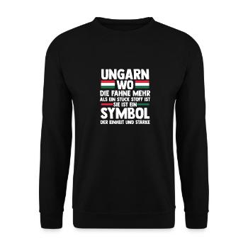 Ungar Ungarisch Ungarn - Unisex Pullover - Schwarz - Vorne - Alina (178cm) & Michal (187cm)
