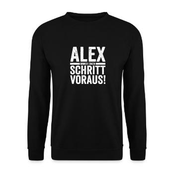 Alexander Alexandra Alexa Alex - Unisex Pullover - Schwarz - Vorne - Alina (178cm) & Michal (187cm)