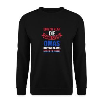 Holland Oma Großmutter Niederländer Niederlande - Unisex Pullover - Schwarz - Vorne - Alina (178cm) & Michal (187cm)