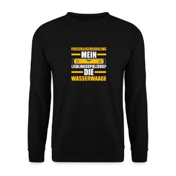 Fliesenlegen Ausbildung Lehrling Auzbi Fliesenlege - Unisex Pullover - Schwarz - Vorne - Alina (178cm) & Michal (187cm)