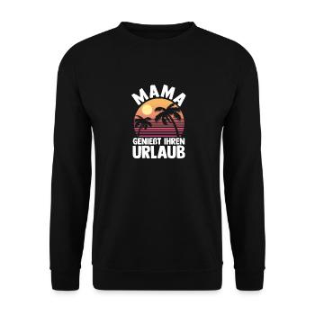 Vacancier Mère Maman - Sweat-shirt Unisexe - noir - Devant - Alina (178cm) & Michal (187cm)