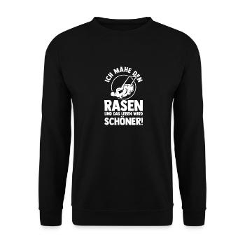 Gärtner Rasenmäher Bauer Garten - Unisex Pullover - Schwarz - Vorne - Alina (178cm) & Michal (187cm)
