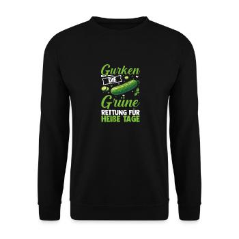 Gärtner Gurke Bauer Garten - Unisex Pullover - Schwarz - Vorne - Alina (178cm) & Michal (187cm)