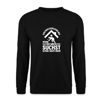 Roofing training apprentice Auzbi roofer - Unisex Sweatshirt - black - Front - Alina (178cm) & Michal (187cm)