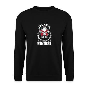 Père Noël moto Noël Noël - Sweat-shirt Unisexe - noir - Devant - Alina (178cm) & Michal (187cm)
