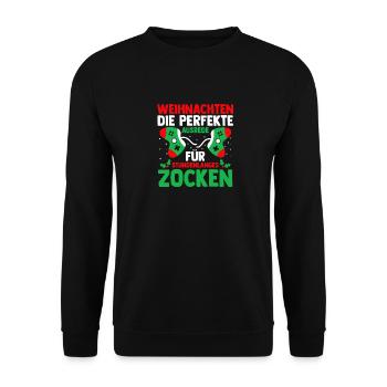 Père Noël Gaming Noël Noël - Sweat-shirt Unisexe - noir - Devant - Alina (178cm) & Michal (187cm)