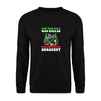 Santa Claus Tractor Christmas Party Farmer Construction - Unisex Sweatshirt - black - Front - Alina (178cm) & Michal (187cm)