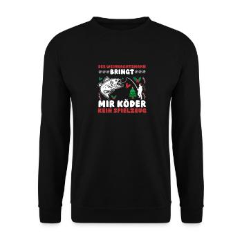 Weihnachtsmann Angeln Weihnachtsfest Weihnachten - Unisex Pullover - Schwarz - Vorne - Alina (178cm) & Michal (187cm)
