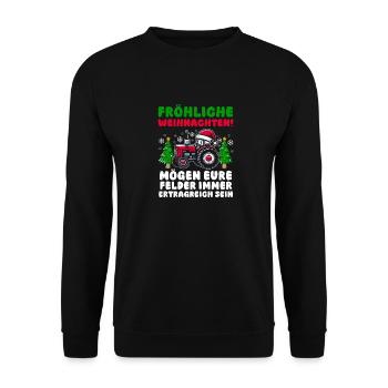 Santa Claus Tractor Christmas Party Farmer Construction - Unisex Sweatshirt - black - Front - Alina (178cm) & Michal (187cm)