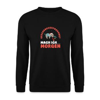 Santa Claus Christmas Party Sloth - Unisex Sweatshirt - black - Front - Alina (178cm) & Michal (187cm)