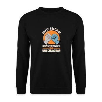 Beste Freunde - Unisex Pullover - Schwarz - Vorne - Alina (178cm) & Michal (187cm)