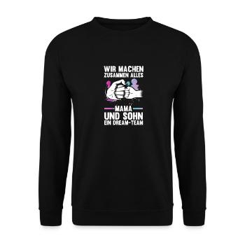 Mom and son - Unisex Sweatshirt - black - Front - Alina (178cm) & Michal (187cm)