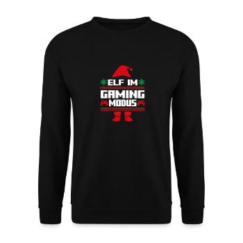 Elfe de Noël Noël Gamer Gamer Elfe - Sweat-shirt Unisexe - noir - Devant - Alina (178cm) & Michal (187cm)