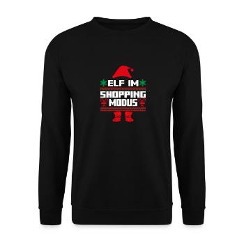 Elfe de Noël Noël Père Noël Shopping - Sweat-shirt Unisexe - noir - Devant - Alina (178cm) & Michal (187cm)
