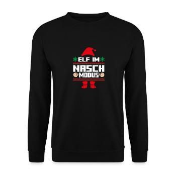 Christmas Elf Christmas Santa Claus Nasch Elf - Unisex Sweatshirt - black - Front - Alina (178cm) & Michal (187cm)
