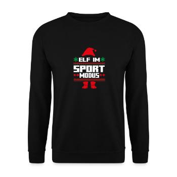 Christmas Elf Christmas Santa Claus Sport Elf - Unisex Sweatshirt - black - Front - Alina (178cm) & Michal (187cm)