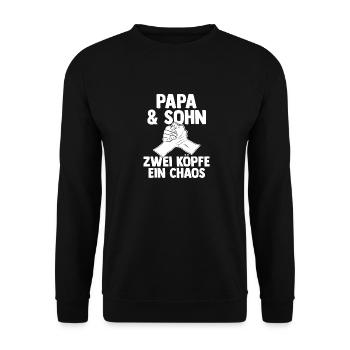 Dad and son - Unisex Sweatshirt - black - Front - Alina (178cm) & Michal (187cm)