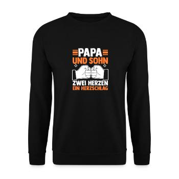 Papa Und Sohn - Unisex Pullover - Schwarz - Vorne - Alina (178cm) & Michal (187cm)