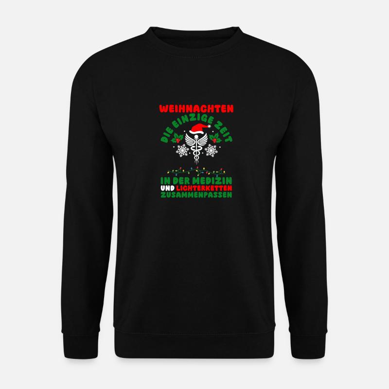 Weihnachtsmann Weihnachten Krankenschwester - Unisex Pullover - Schwarz