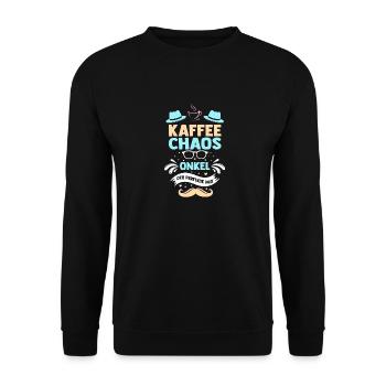 Kaffee Onkel - Unisex Pullover - Schwarz - Vorne - Alina (178cm) & Michal (187cm)