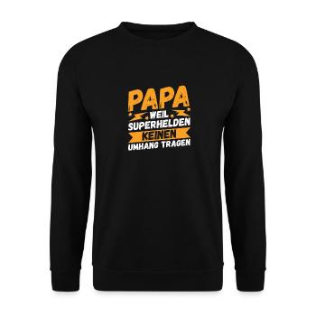 Father Dad - Unisex Sweatshirt - black - Front - Alina (178cm) & Michal (187cm)