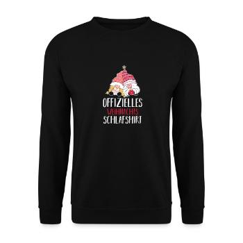 Chemise de nuit officielle de Noël Gnome - Sweat-shirt Unisexe - noir - Devant - Alina (178cm) & Michal (187cm)