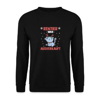 Cat Reindeer was sold out Christmas - Unisex Sweatshirt - black - Front - Alina (178cm) & Michal (187cm)