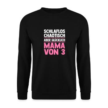 Mom of 3 children - Unisex Sweatshirt - black - Front - Alina (178cm) & Michal (187cm)