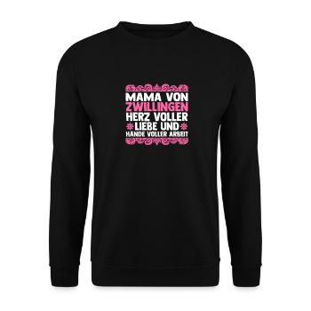 Mom of twins - Unisex Sweatshirt - black - Front - Alina (178cm) & Michal (187cm)
