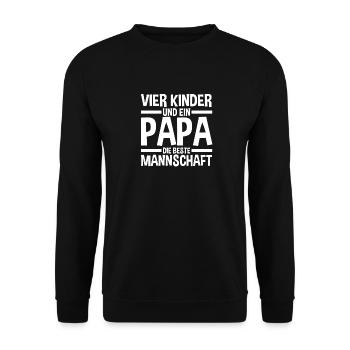Dad of 4 children - Unisex Sweatshirt - black - Front - Alina (178cm) & Michal (187cm)