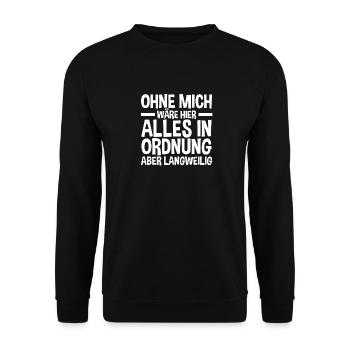 Employé Travailleur Collègue de travail - Sweat-shirt Unisexe - noir - Devant - Alina (178cm) & Michal (187cm)