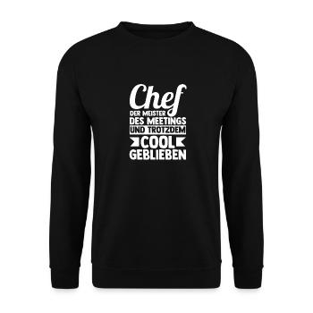 Teamleiter Chef Abschied - Unisex Pullover - Schwarz - Vorne - Alina (178cm) & Michal (187cm)