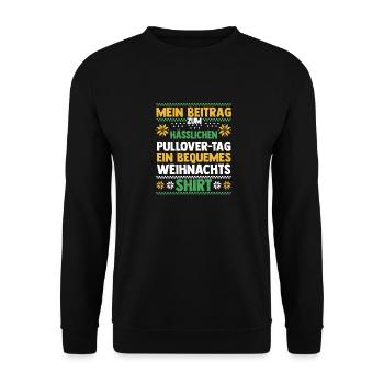 Santa Claus Christmas Ugly Christmas - Unisex Sweatshirt - black - Front - Alina (178cm) & Michal (187cm)