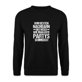 Nachbarschaft Bester Nachbar - Unisex Pullover - Schwarz - Vorne - Alina (178cm) & Michal (187cm)