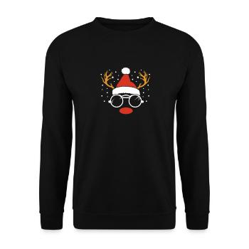 Santa Claus Christmas Reindeer - Unisex Sweatshirt - black - Front - Alina (178cm) & Michal (187cm)