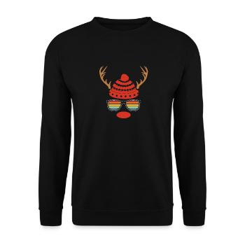 Weihnachtsmann Weihnachten Rentier - Unisex Pullover - Schwarz - Vorne - Alina (178cm) & Michal (187cm)