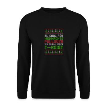Père Noël Noël laid Noël - Sweat-shirt Unisexe - noir - Devant - Alina (178cm) & Michal (187cm)