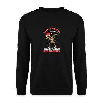 Weihnachtsmann Weihnachten - Unisex Pullover - Schwarz - Vorne - Alina (178cm) & Michal (187cm)